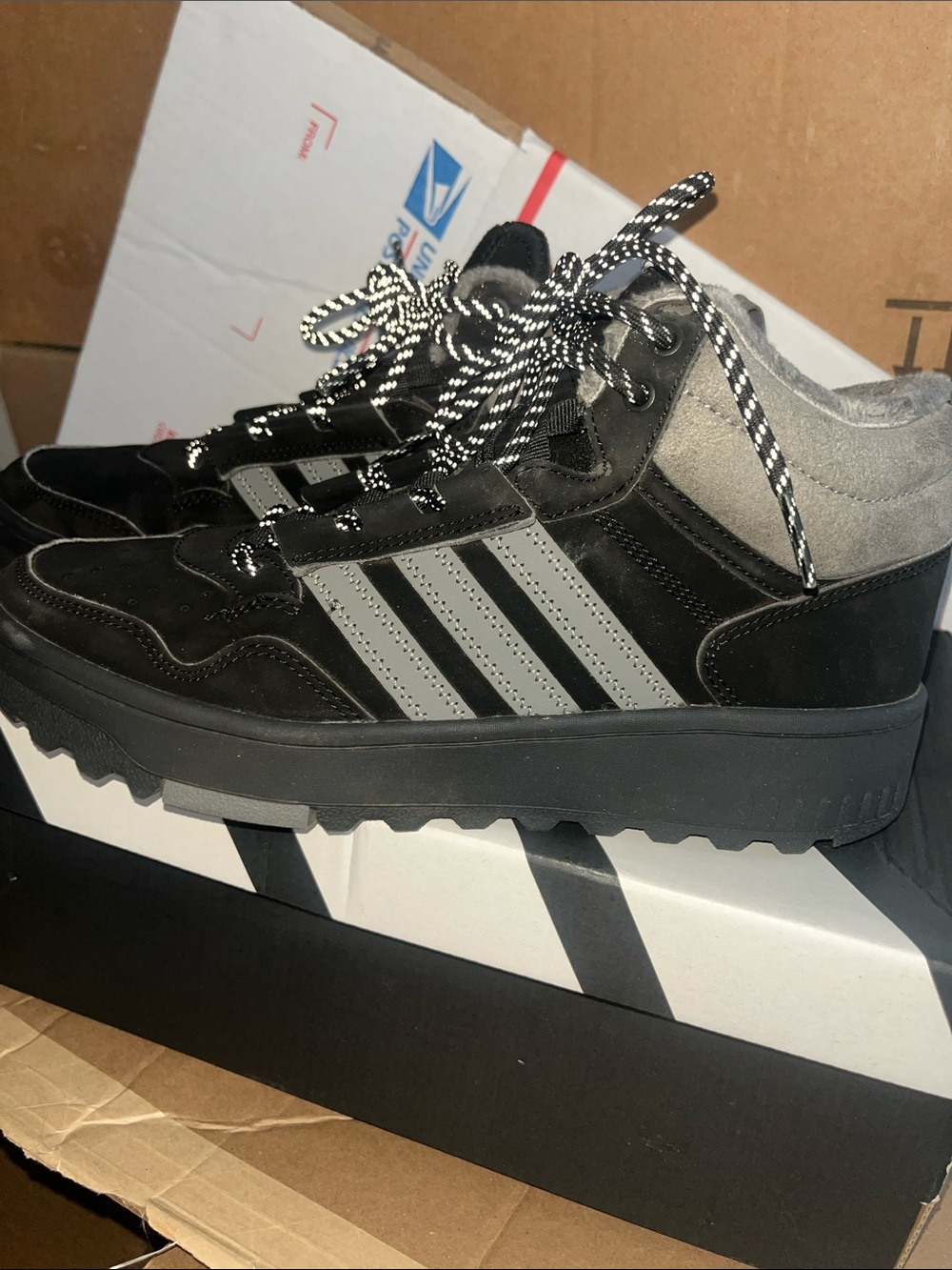 adidas hoops winterized Black and Gray Men's High-Top Sneakers